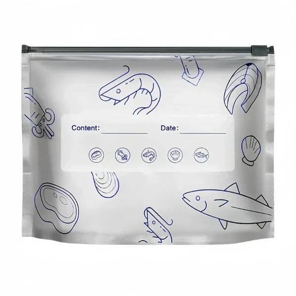 Air-Tight Foil Storage Zip Bags – Reusable with Label