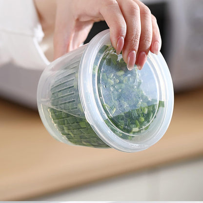 Fridge Organizer with Drain Basket (Double Layer, Space Saving)