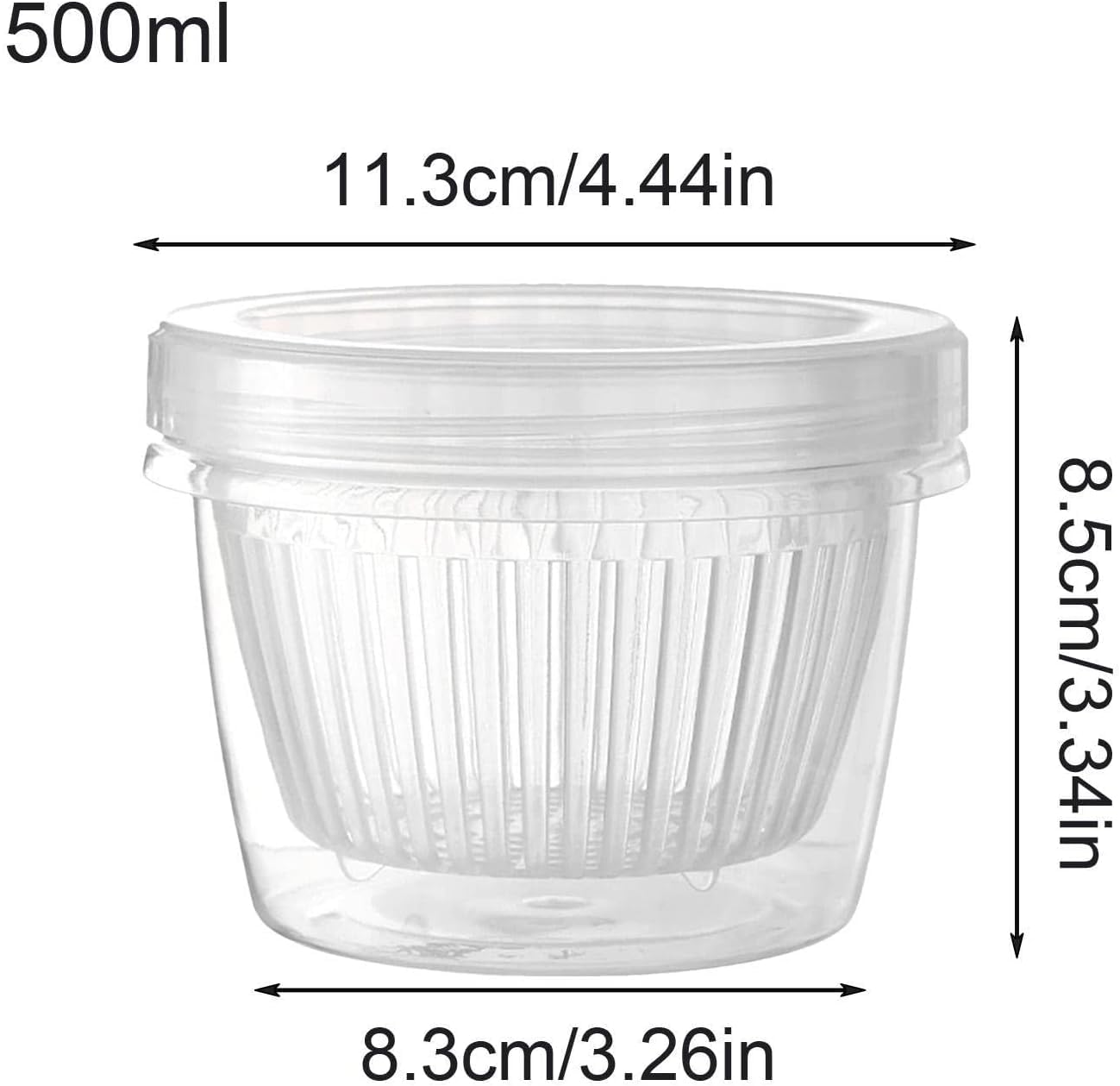 Fridge Organizer with Drain Basket (Double Layer, Space Saving)