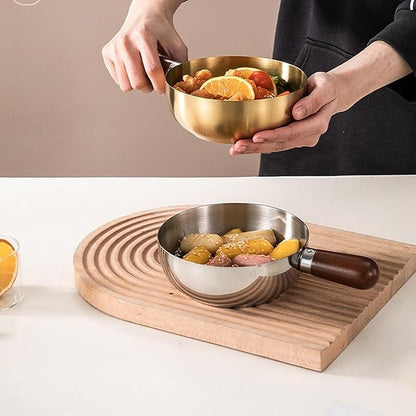 Mini Steel Pot with Wooden Handle