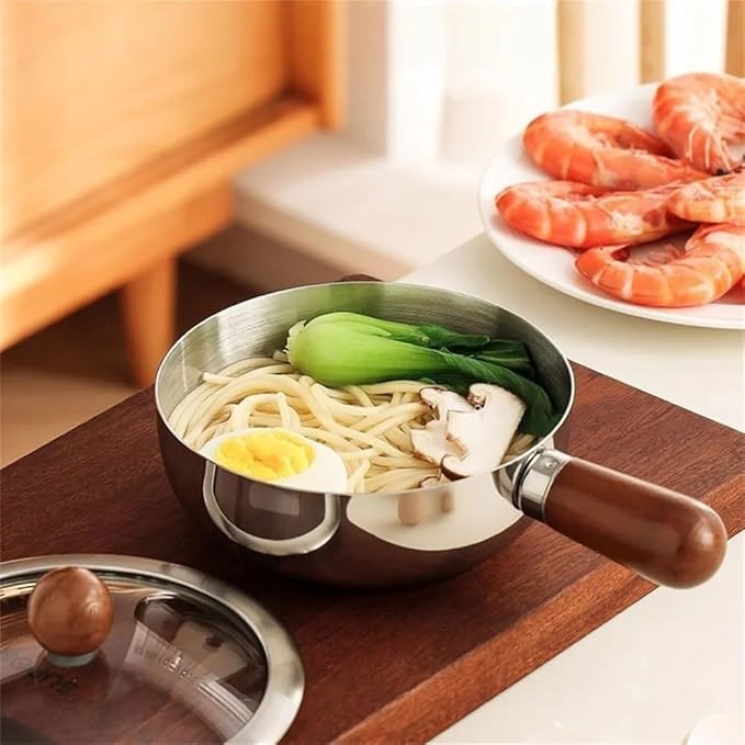Mini Steel Pot with Wooden Handle