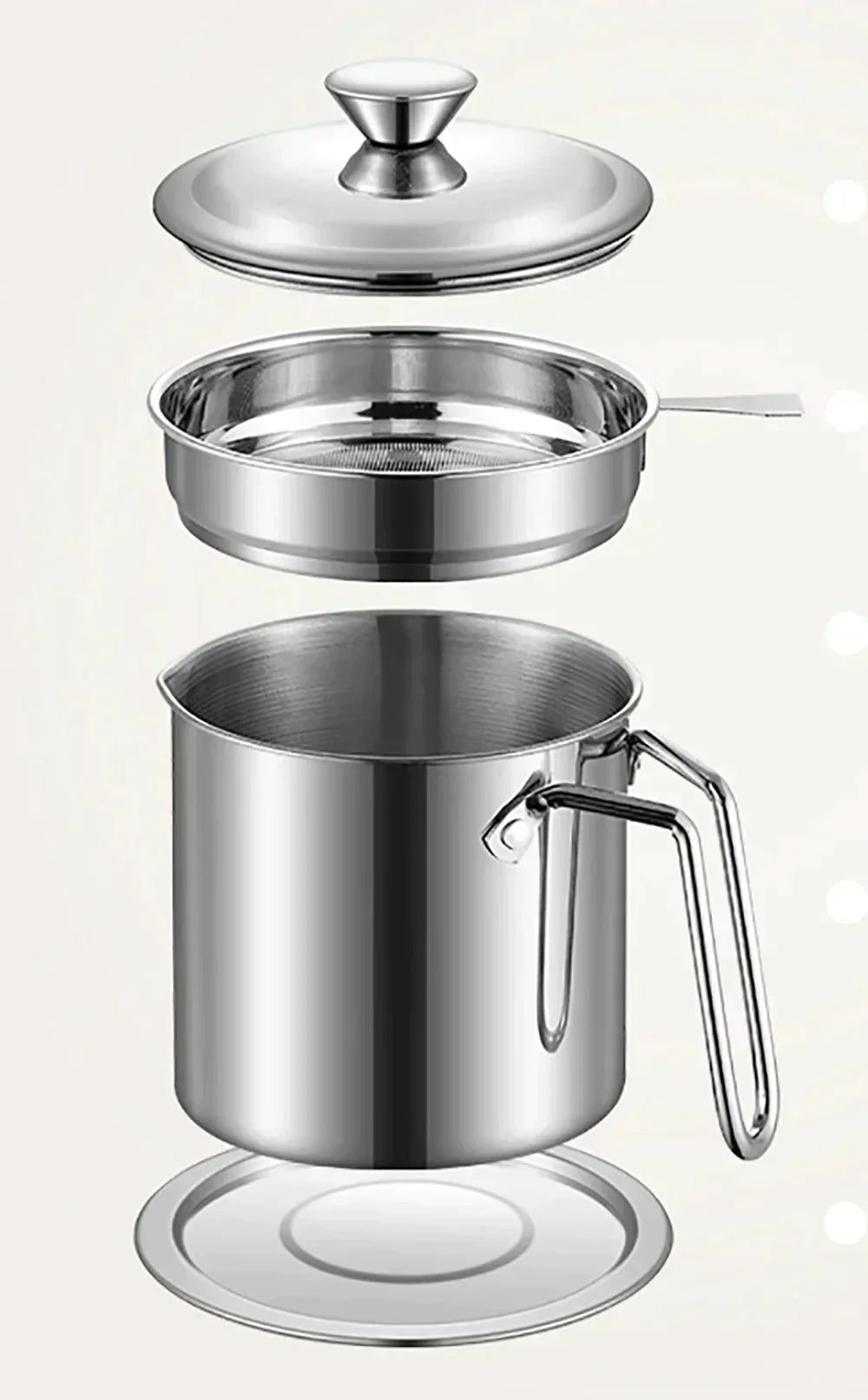 1.7Liter Stainless Steel Oil Filter Storage Pot